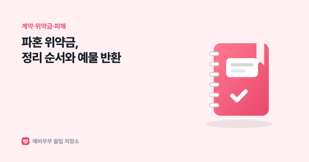 파혼 위약금 누가 낼까, 웨딩홀·스드메 계약 정리 순서와 예물·결혼자금 반환 기준
