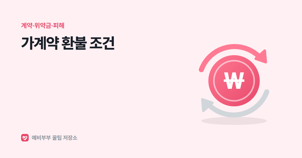 웨딩홀 가계약 취소하면 환불받을 수 있을까요? 계약금 돌려받는 조건 정리